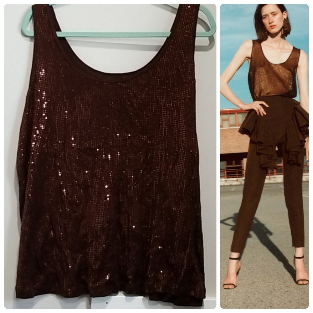 Dressy Essential Lane Bryant Sequin Sleeveless Elegant Tank Top Size 14/16●